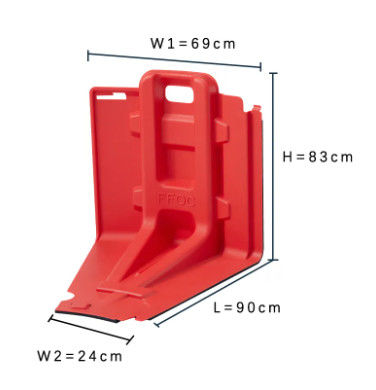 Nuevo diseño de marca de plástico rojo barrera contra inundaciones para la construcción detener el agua y las inundaciones