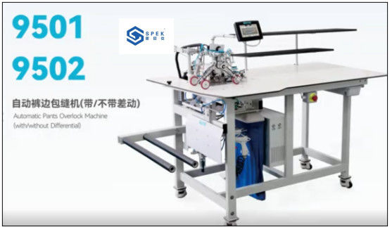 Las piezas automáticas se encuentran sobre la máquina de coser específica