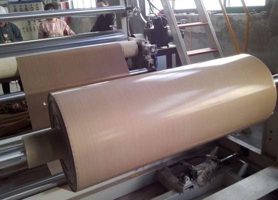 Color revestido tejido llano de Brown de la tela de la fibra de vidrio de PTFE fácil limpiar